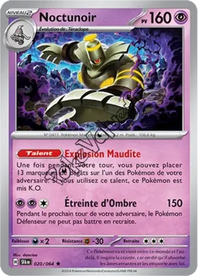 Carte Pokémon Noctunoir  n°020 de la série Fable Nébuleuse