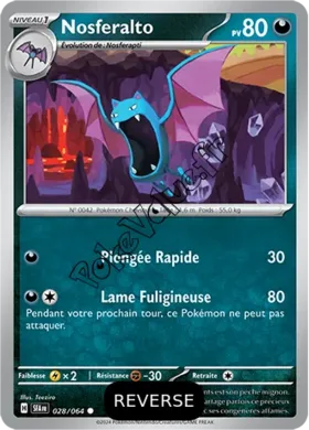 Carte Pokémon Nosferalto  Reverse n°028 de la série Fable Nébuleuse