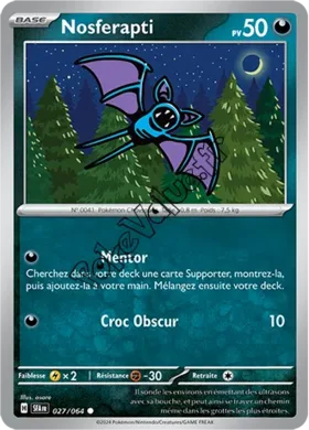 Carte Pokémon Nosferapti  n°027 de la série Fable Nébuleuse