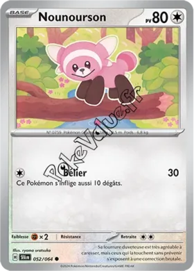 Carte Pokémon Nounourson  n°052 de la série Fable Nébuleuse