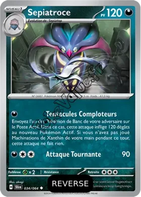 Carte Pokémon Sepiatroce  Reverse n°034 de la série Fable Nébuleuse