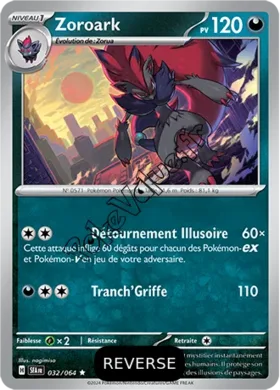 Carte Pokémon Zoroark  Reverse n°032 de la série Fable Nébuleuse