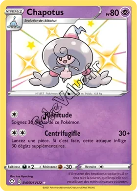 Carte Pokémon Chapotus n°SV55 de la série Déstinées Radieuses