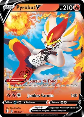Carte Pokémon Pyrobut V  n°18 de la série Déstinées Radieuses