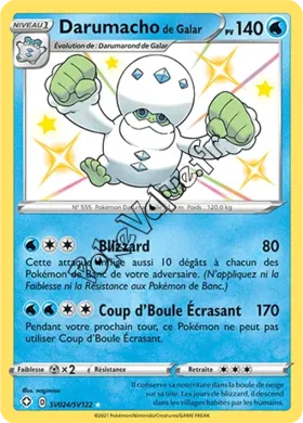Carte Pokémon Darumacho de Galar n°SV24 de la série Déstinées Radieuses