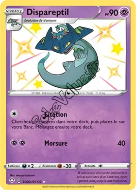 Carte Pokémon Dispareptil n°SV61 de la série Déstinées Radieuses