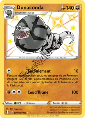 Carte Pokémon Dunaconda n°SV71 de la série Déstinées Radieuses