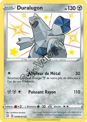 Carte Pokémon Duralugon n°SV92 de la série Déstinées Radieuses