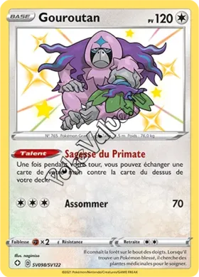 Carte Pokémon Gouroutan n°SV98 de la série Déstinées Radieuses