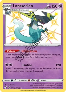 Carte Pokémon Lanssorien n°SV62 de la série Déstinées Radieuses