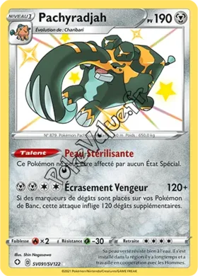 Carte Pokémon Pachyradjah n°SV91 de la série Déstinées Radieuses