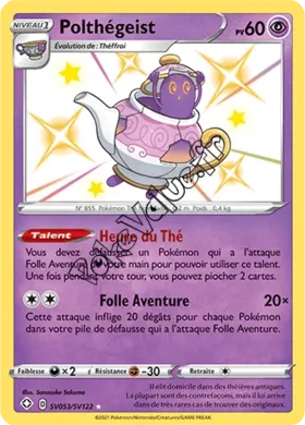 Carte Pokémon Polthégeist n°SV53 de la série Déstinées Radieuses