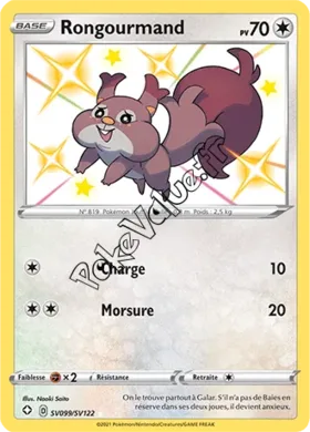 Carte Pokémon Rongourmand n°SV99 de la série Déstinées Radieuses