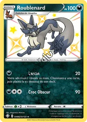 Carte Pokémon Roublenard n°SV82 de la série Déstinées Radieuses