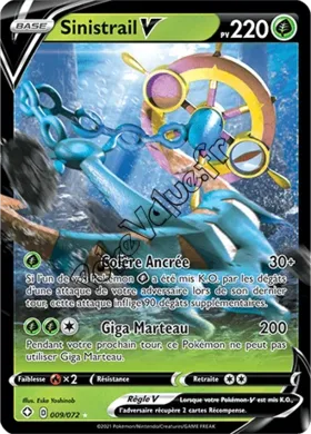 Carte Pokémon Sinistrail V  n°9 de la série Déstinées Radieuses