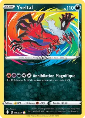 Carte Pokémon Yveltal  n°46 de la série Déstinées Radieuses