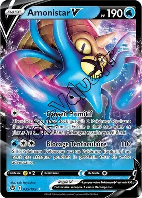Carte Pokémon Amonistar V  n°035 de la série Tempête Argentée