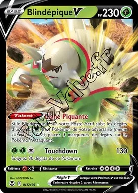 Carte Pokémon Blindépique V  n°015 de la série Tempête Argentée