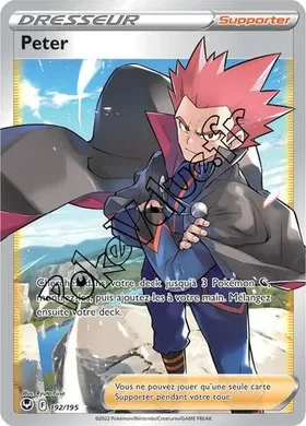 Carte Pokémon Peter n°192 de la série Tempête Argentée