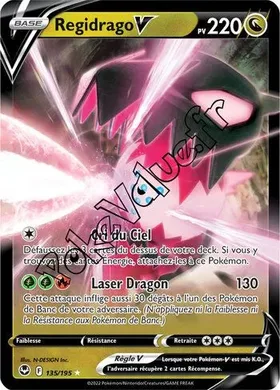 Carte Pokémon Regidrago V  n°135 de la série Tempête Argentée