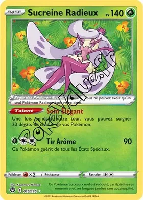 Carte Pokémon Sucreine Radieux  n°016 de la série Tempête Argentée