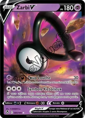 Carte Pokémon Zarbi V  n°065 de la série Tempête Argentée