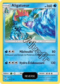 Carte Pokémon Aligatueur Reverse n°20 de la série Légendes Brillantes