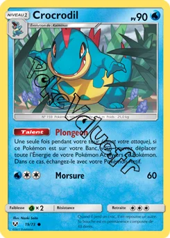 Carte Pokémon Crocrodil n°19 de la série Légendes Brillantes