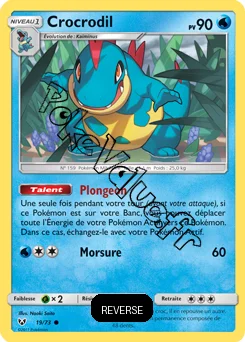 Carte Pokémon Crocrodil Reverse n°19 de la série Légendes Brillantes
