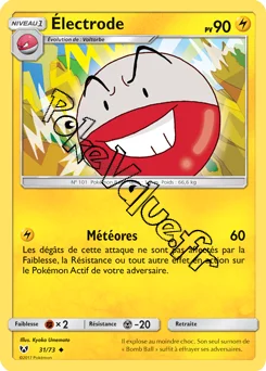 Carte Pokémon Électrode n°31 de la série Légendes Brillantes