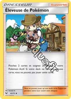 Carte Pokémon Éleveuse de Pokémon n°63 de la série Légendes Brillantes