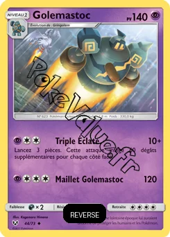 Carte Pokémon Golemastoc Reverse n°44 de la série Légendes Brillantes