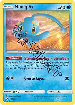 Carte Pokémon Manaphy  n°25 de la série Légendes Brillantes