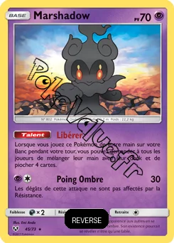 Carte Pokémon Marshadow  Reverse n°45 de la série Légendes Brillantes