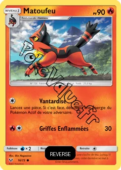 Carte Pokémon Matoufeu Reverse n°16 de la série Légendes Brillantes