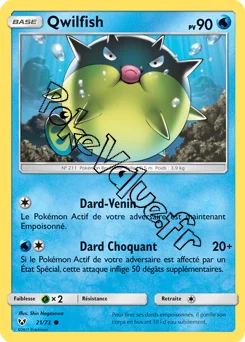 Carte Pokémon Qwilfish  n°21 de la série Légendes Brillantes