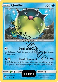 Carte Pokémon Qwilfish  Reverse n°21 de la série Légendes Brillantes