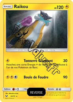 Carte Pokémon Raikou  Reverse n°32 de la série Légendes Brillantes