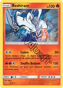 Carte Pokémon Reshiram  n°14 de la série Légendes Brillantes