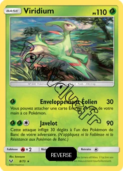 Carte Pokémon Viridium Reverse n°8 de la série Légendes Brillantes