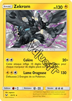 Carte Pokémon Zekrom  n°35 de la série Légendes Brillantes