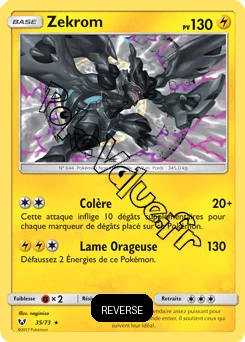 Carte Pokémon Zekrom  Reverse n°35 de la série Légendes Brillantes