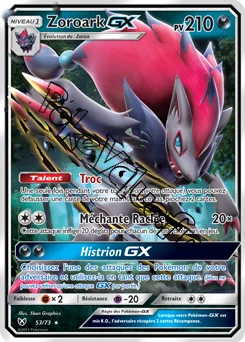Carte Pokémon Zoroark GX  n°53 de la série Légendes Brillantes