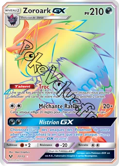 Carte Pokémon Zoroark GX  n°77 de la série Légendes Brillantes