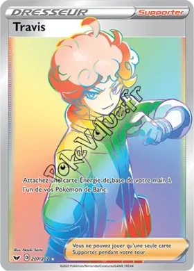 Carte Pokémon Travis n°207 de la série Épée et Bouclier