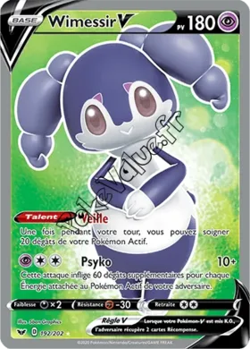 Carte Pokémon Wimessir V  n°192 de la série Épée et Bouclier