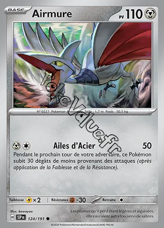 Carte Pokémon Airmure  n°124 de la série Étincelles Déferlantes