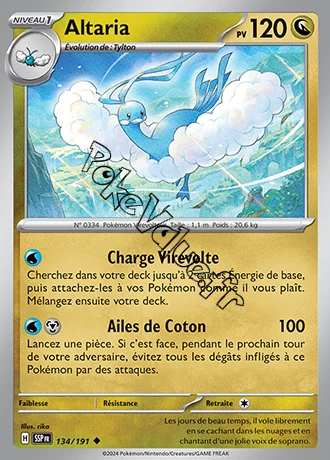 Carte Pokémon Altaria  n°134 de la série Étincelles Déferlantes