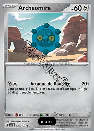 Carte Pokémon Archéomire Reverse n°126 de la série Étincelles Déferlantes