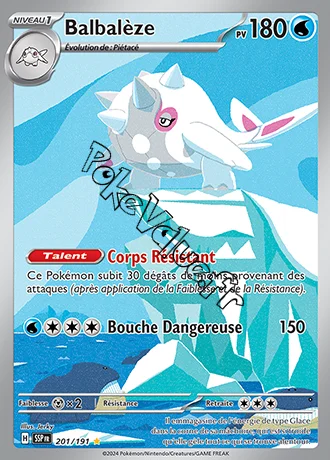 Carte Pokémon Balbalèze n°201 de la série Étincelles Déferlantes